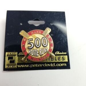 Vintage Baseball Enamel Pin Mark McGwire 500 Home Run Pin 90s Estate Brooch